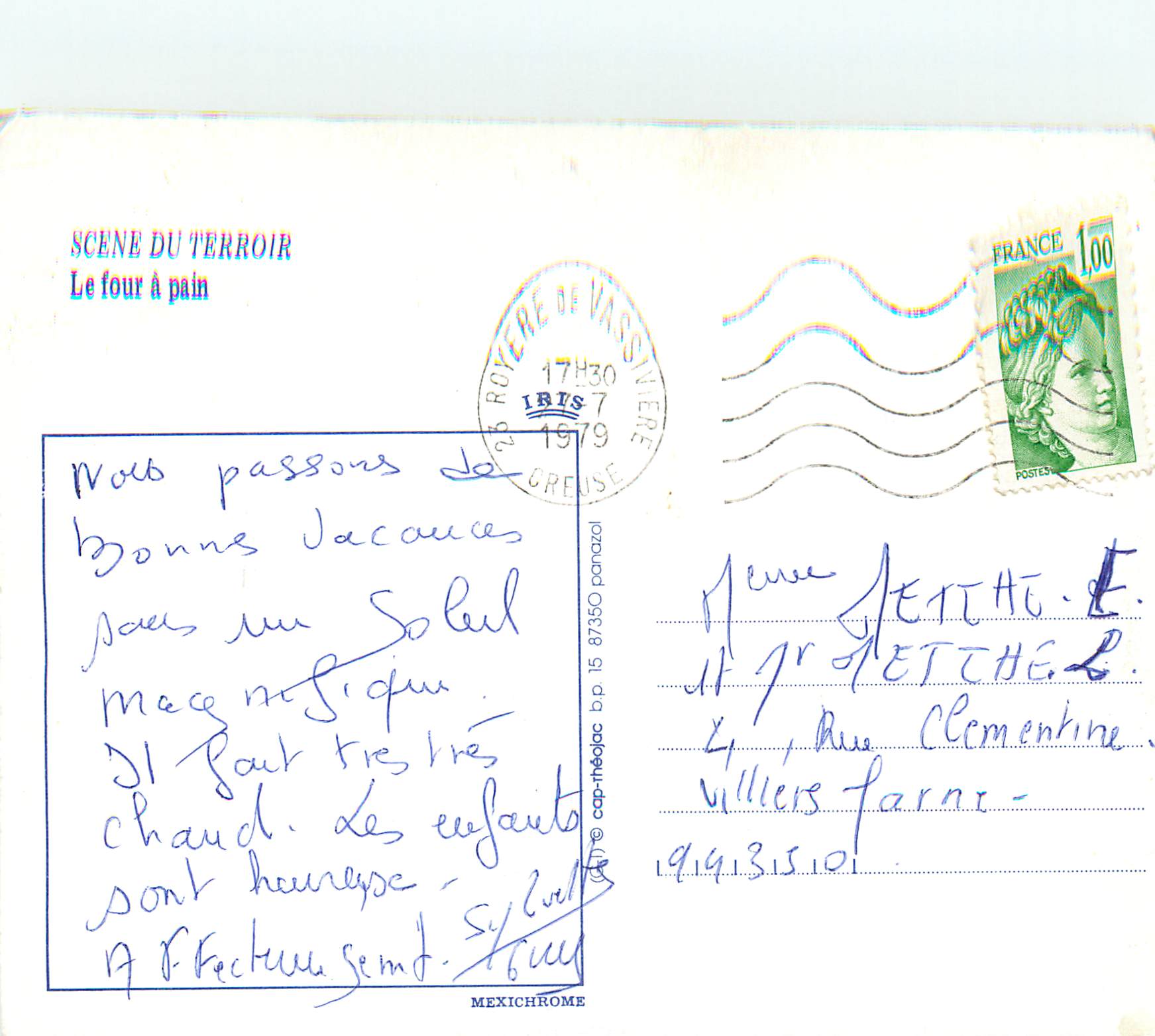 CPM Scene du Terroir Le Four a Pain — Verso