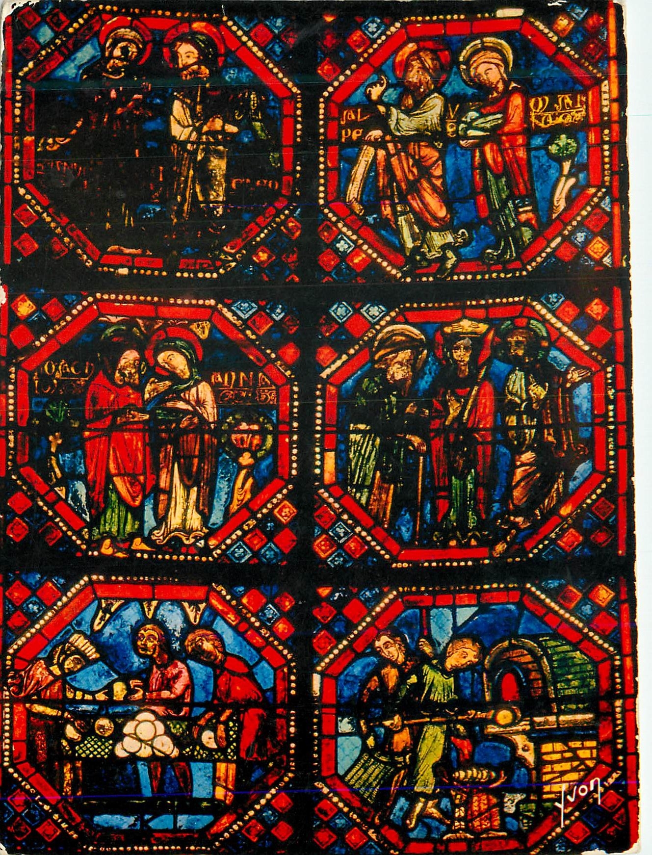 CPM Bourges (Cher) Cathedrale de Saint Etienne Vitrail de Saint Jean Chapelle Saint Francois de Sales