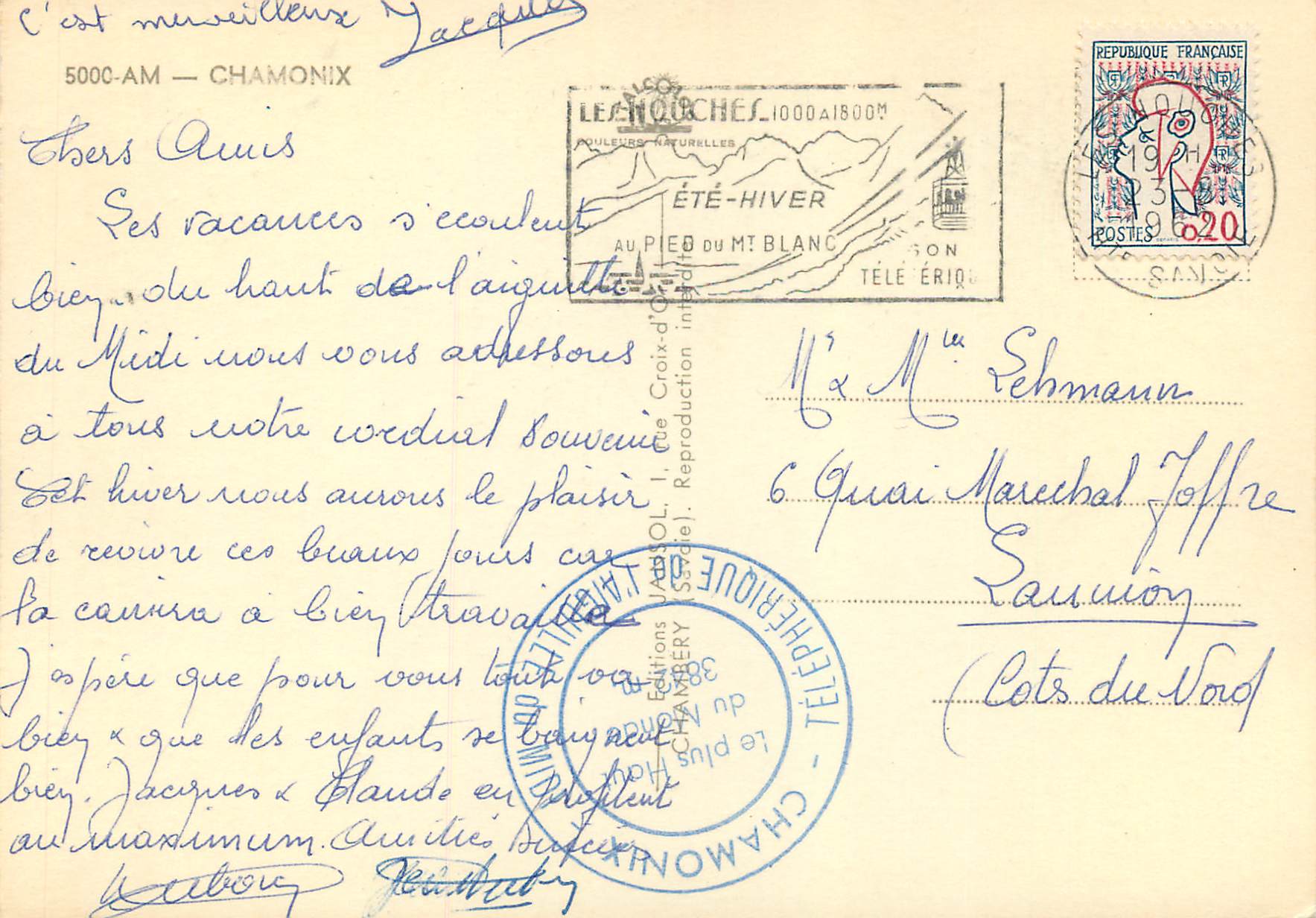 Chamonix-Mont-Blanc — L'Aiguille du Midi — Éditions Les Nouches — Verso