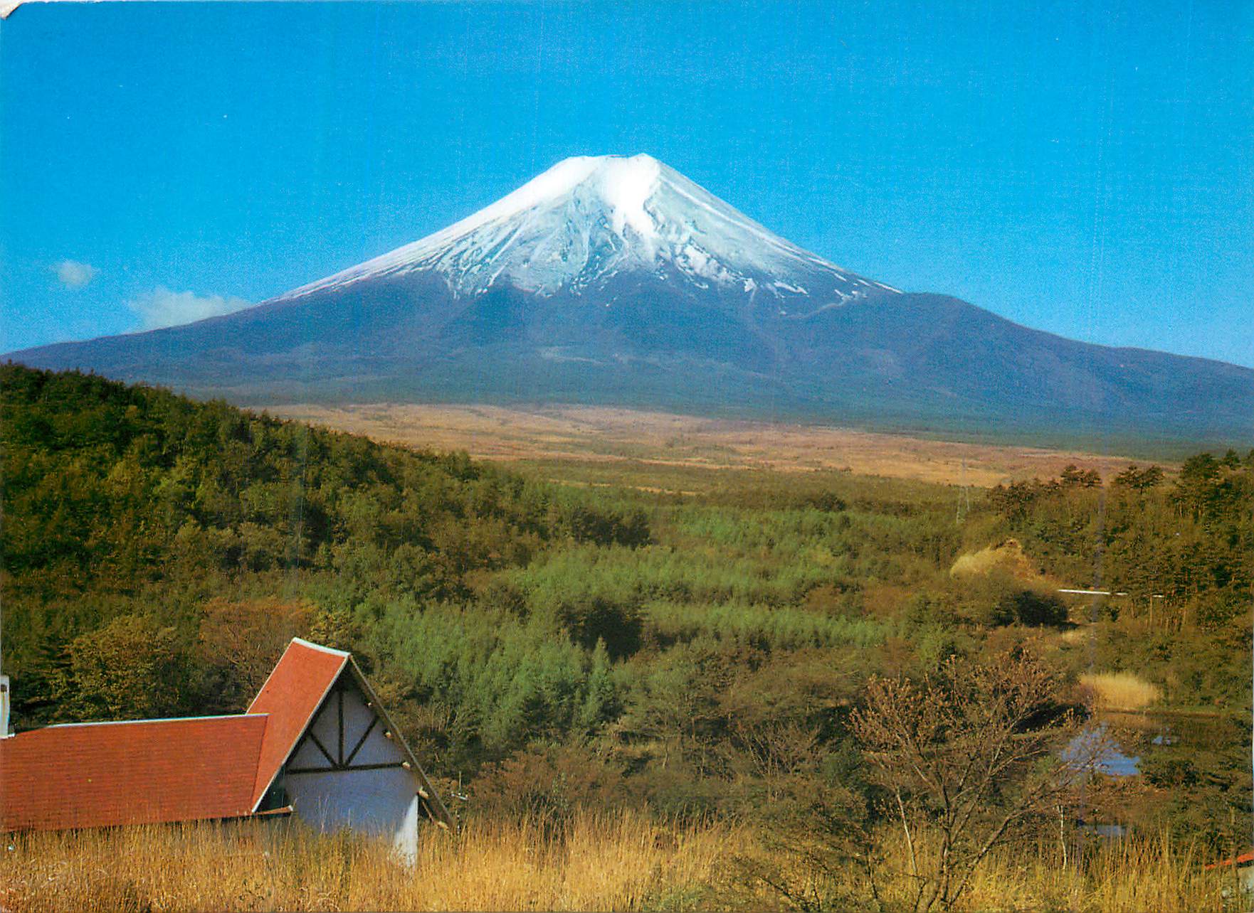 CPM The Snow Capped Mt Fuji is Seen in a Distance From Oshino Field