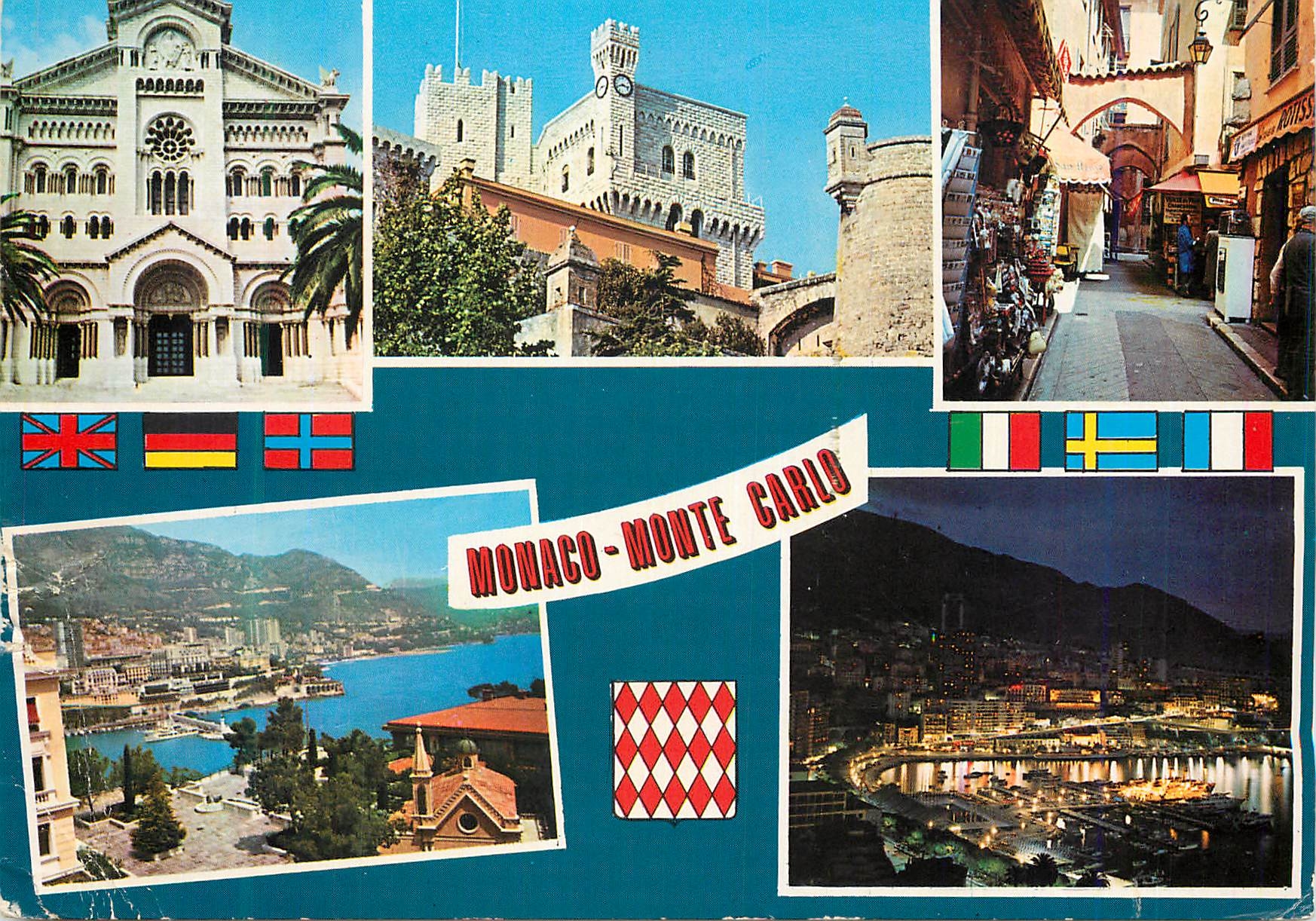 CPM Monaco Monte Carlo La Cathedrale Le Palais Princier et le Rocher Ruelle Caracteristique