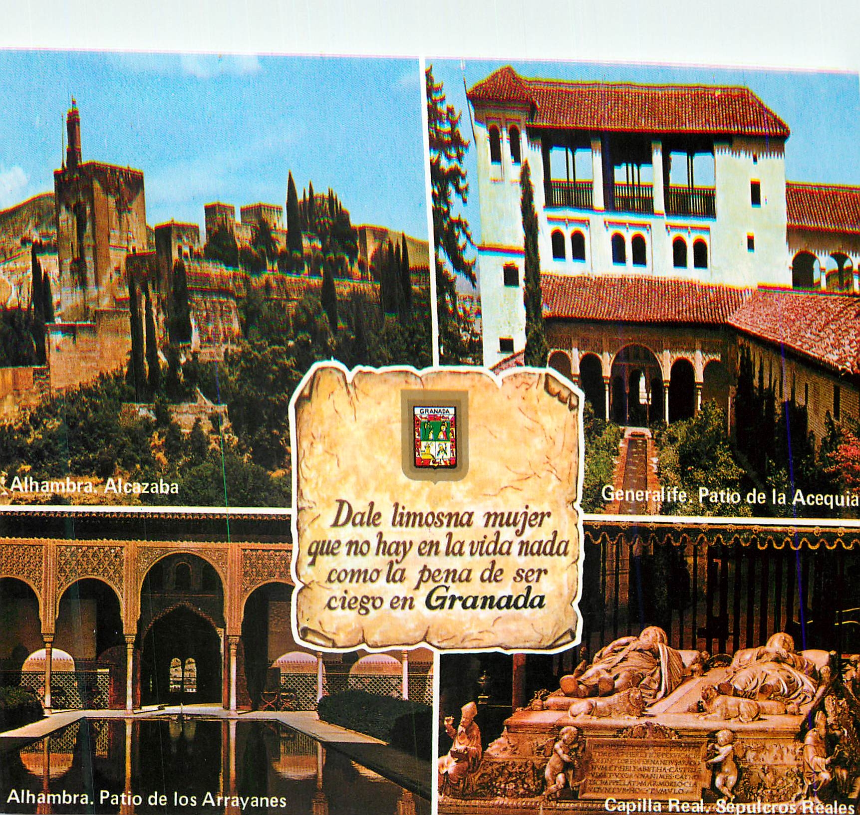 Alhambra. Alcazaba — Patio de los Arrayanes — Capilla Real. Sepulcros Reales — Granada — Dominguez, N° 09