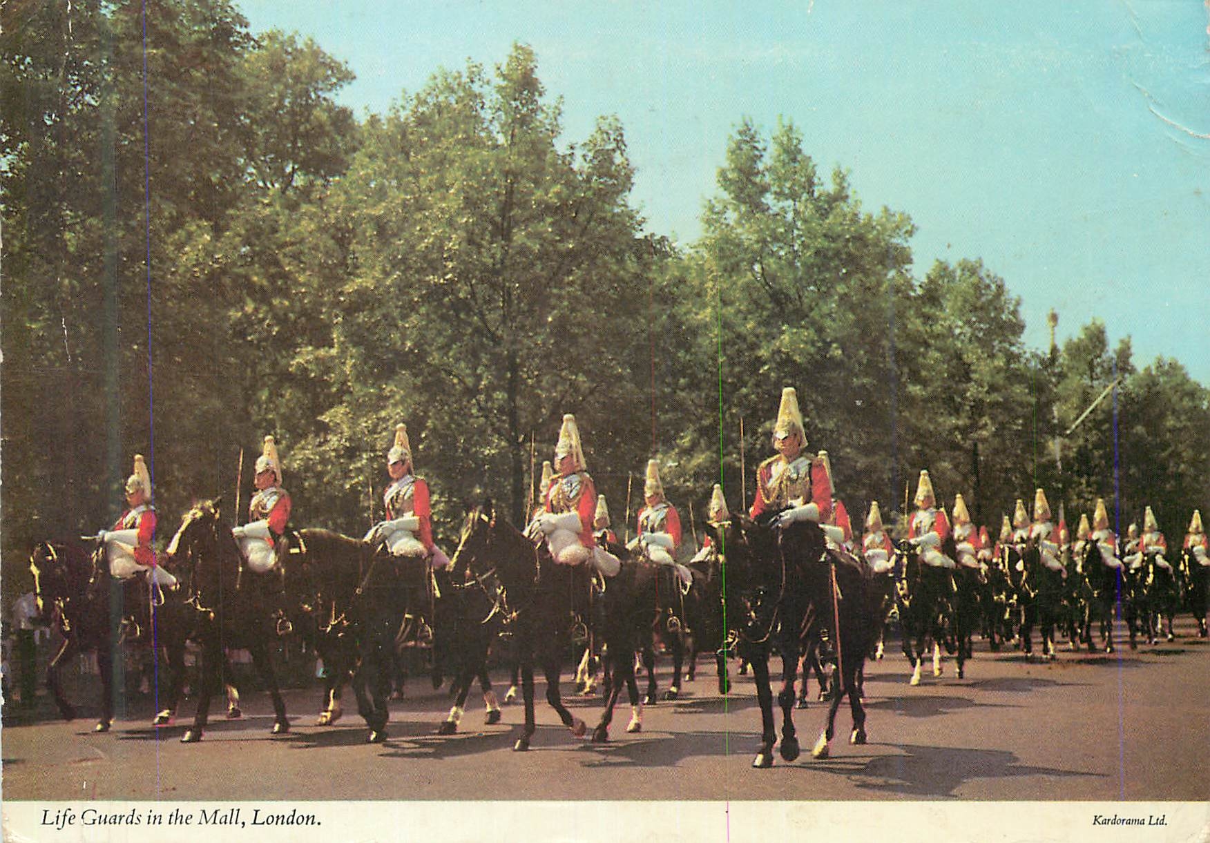 CPM Life Guards in The Mall London Militaria