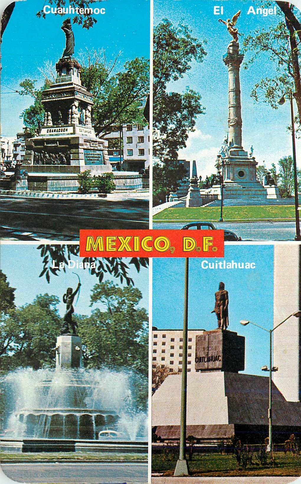 CPM Mexico D F Cuauhtemoc Statue Diana Fountain Independence Monument Cuitlahuac Monument