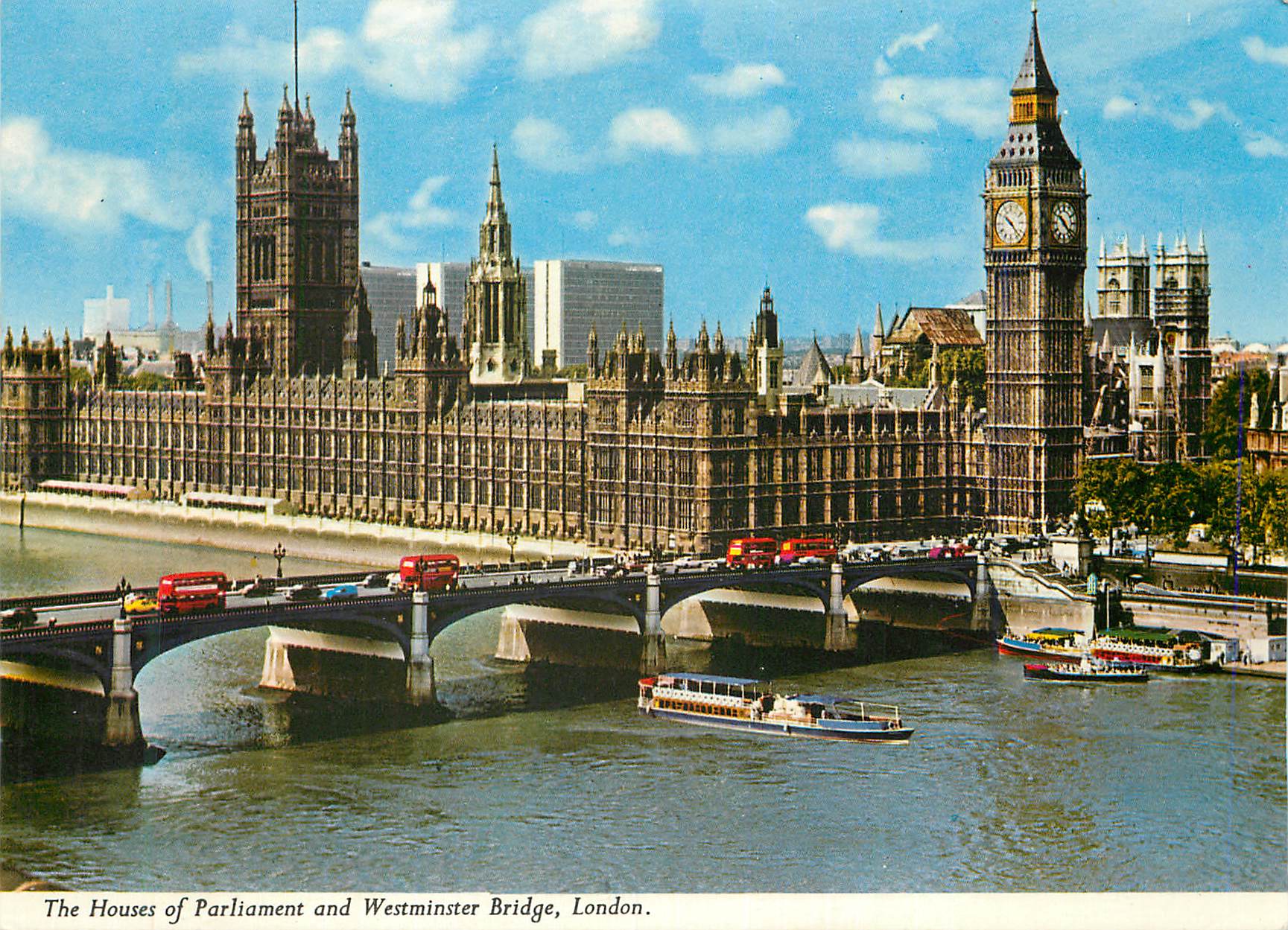 Les Maisons du Parlement et le Pont de Westminster, Londres — Published by I.V.P. Ltd. London England