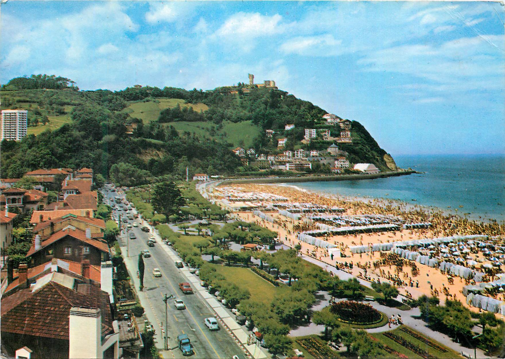 CPM San Sebastian Plage et Mont Igueldo