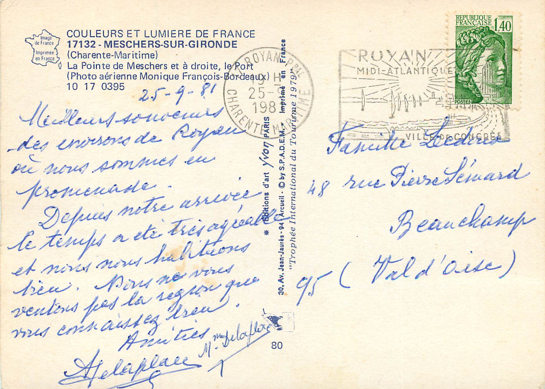 CPM Couleurs et Lumiere de France Meschers sur Gironde (Charente Maritime) — Back