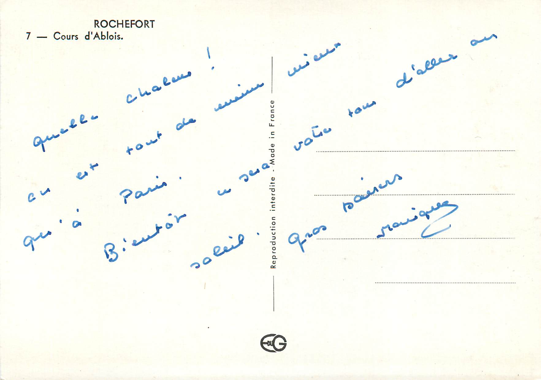 CPM Rochefort Cours d'Ablois — Rückseite