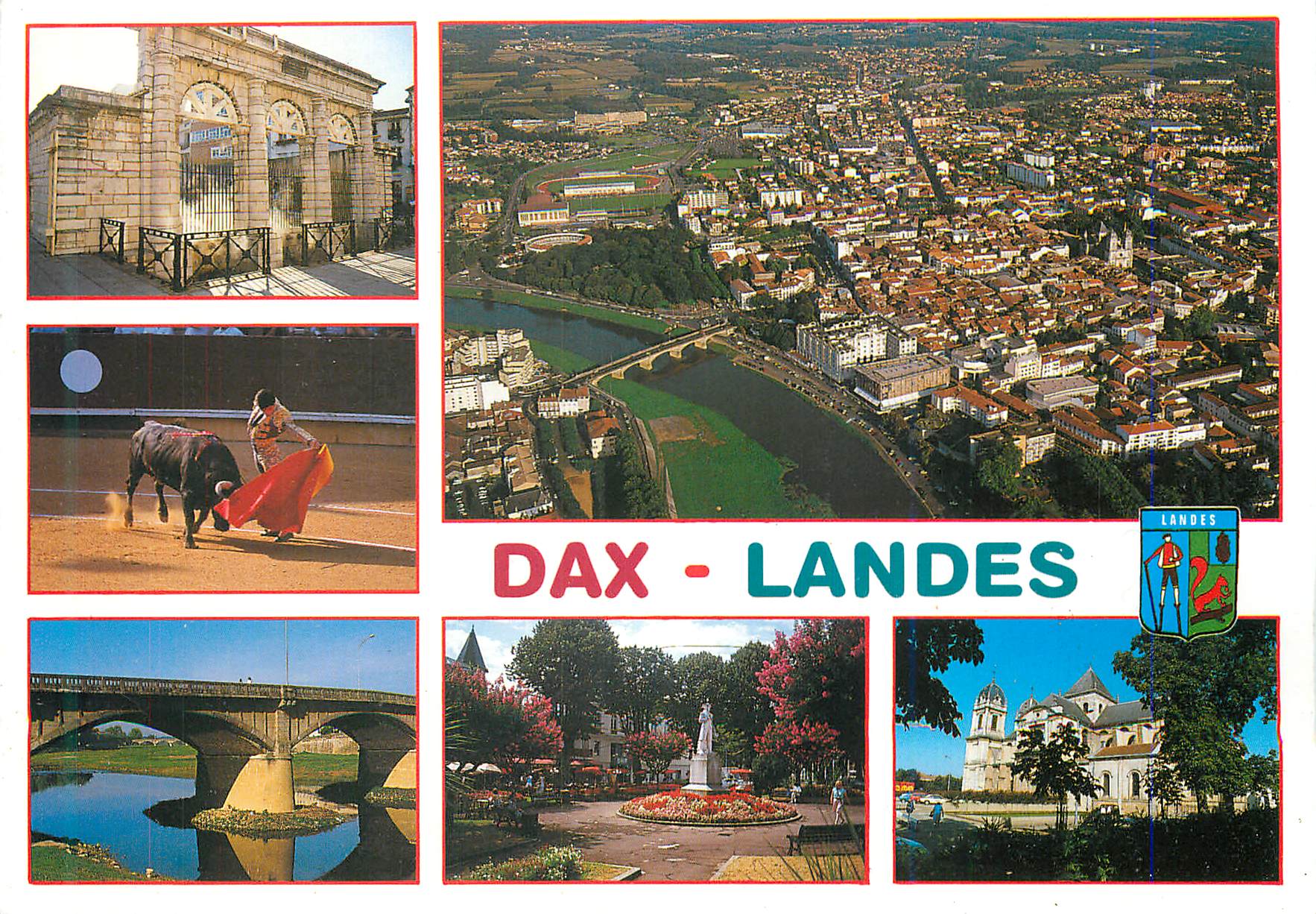 CPM Dax Landes Vue Generale Fontaine Chaude Corrida Taurreau