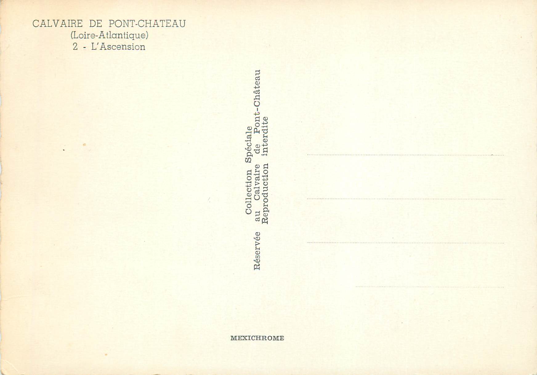 CPM Calvaire de Pont Chateau (Loire Atlantique) L'Ascension — Rückseite