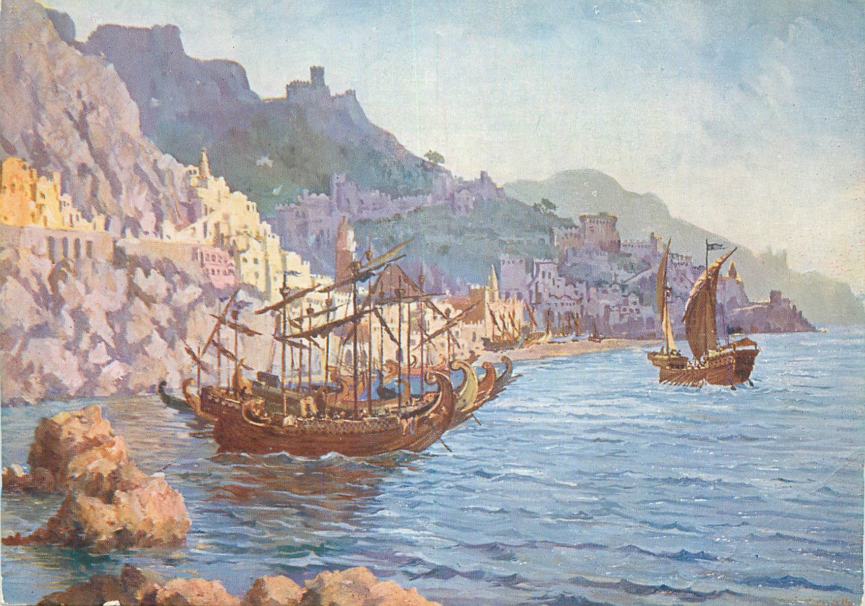 CPM Amalfi Ricostruzione Storica Regata Delle Antiche Repubbliche Marinare Amalfi 7 Luglio 1957