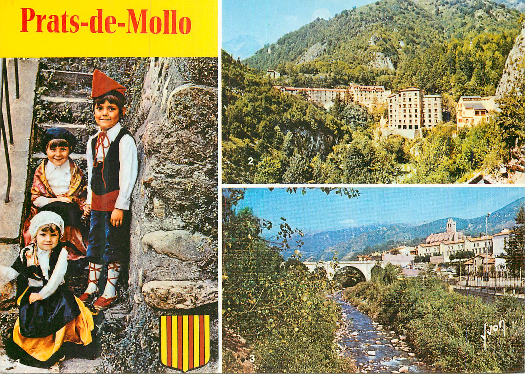 CPM Prats de Mollo (Pyrenees Orientales) Folklore Catalan Prats de Mollo La Preste La Ville Le Pont D'Espagne et Le Tech