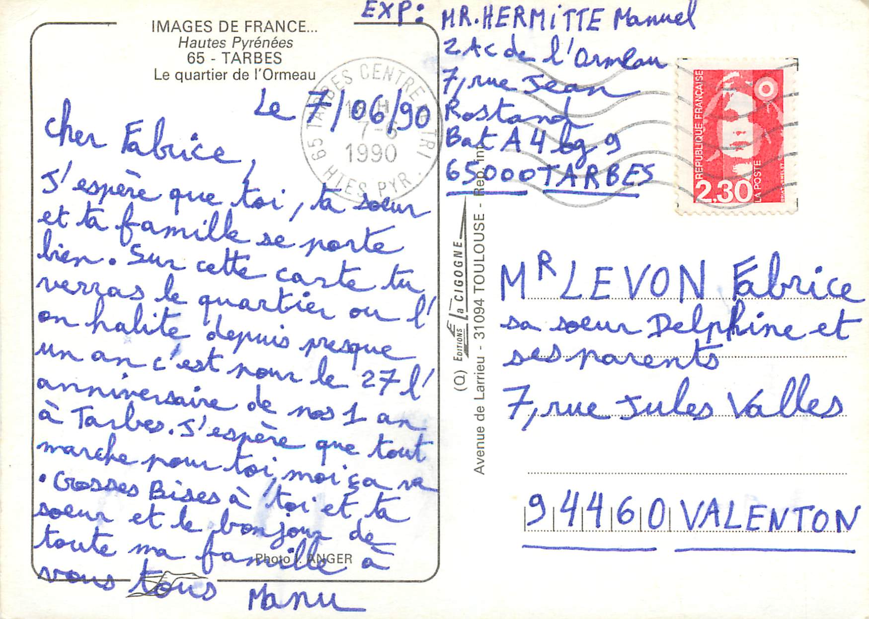 Tarbes — Quartier de l'Ormeau — Éditeur : Images de France — Achterkant