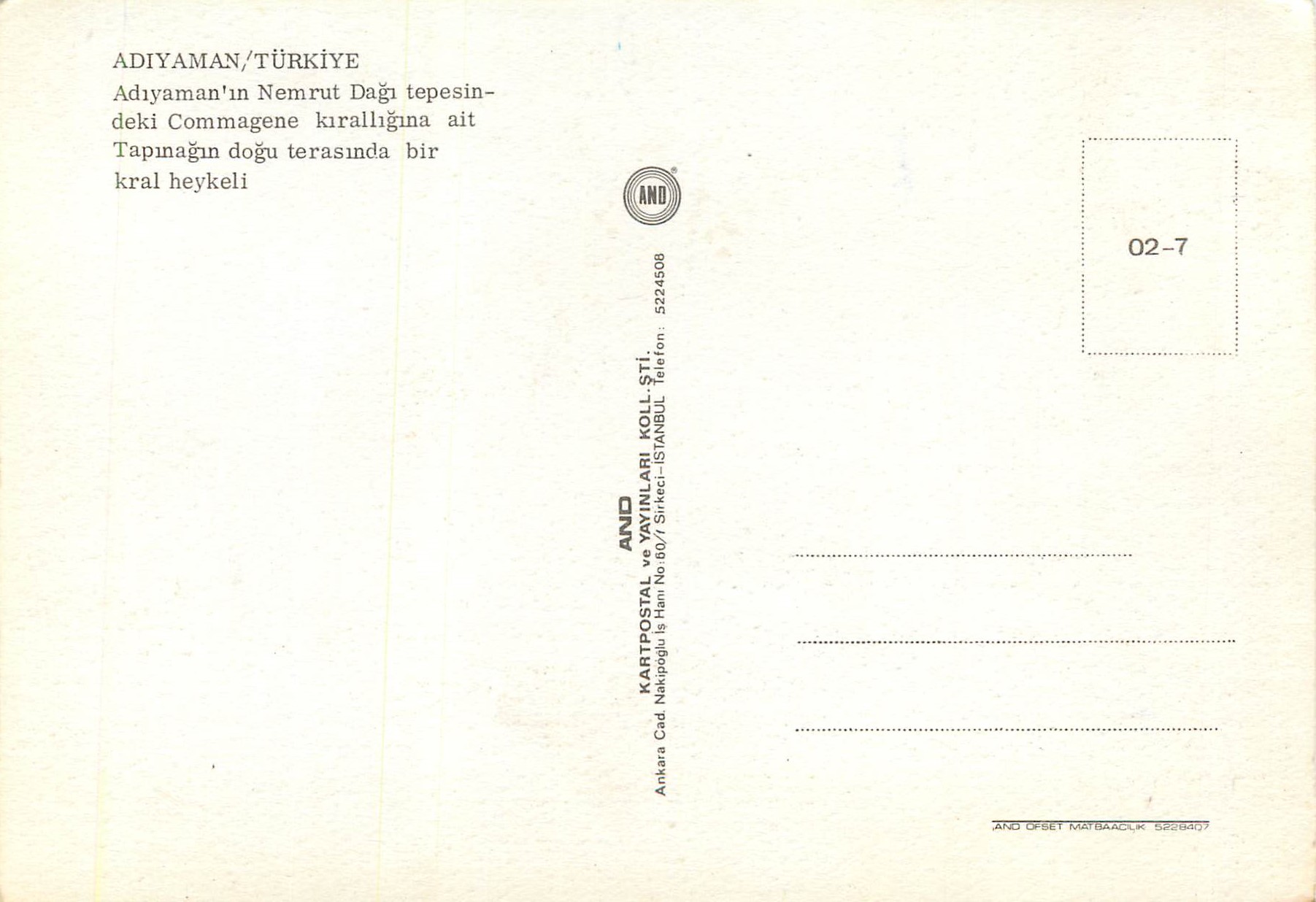 CPM Adiyaman Turkiye — Verso