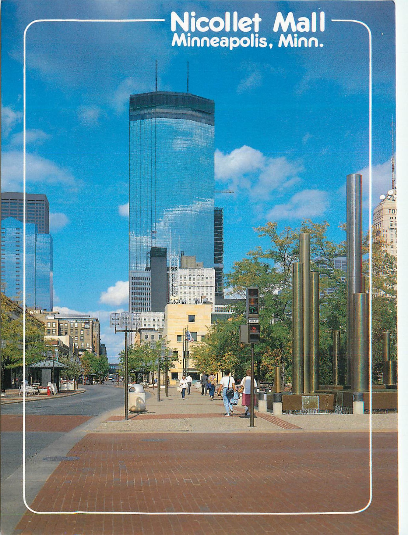 CPM Nicollet Mall Minneapollis Minn The Foshay Tower at Right and the IDS Building in the Center