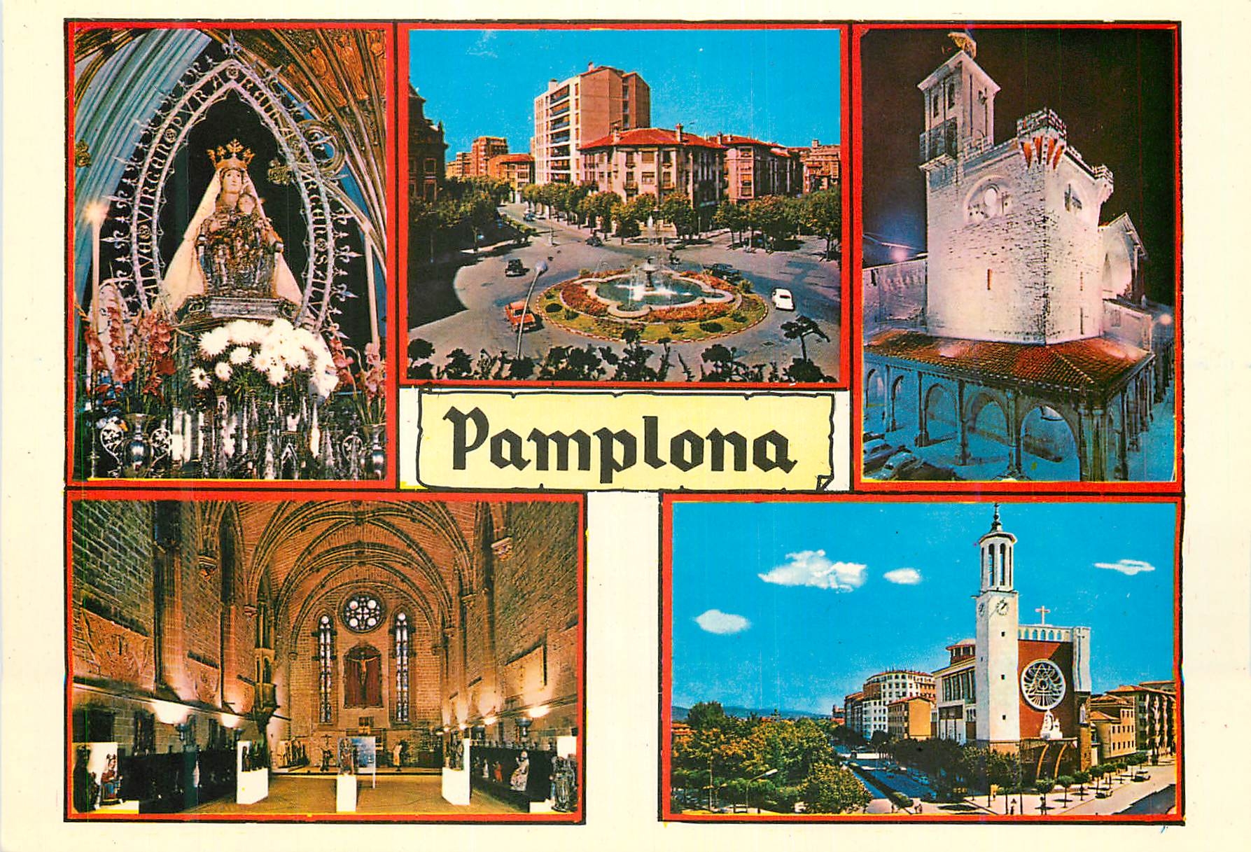 Pamplona — vue panoramique — Postales Vaquero