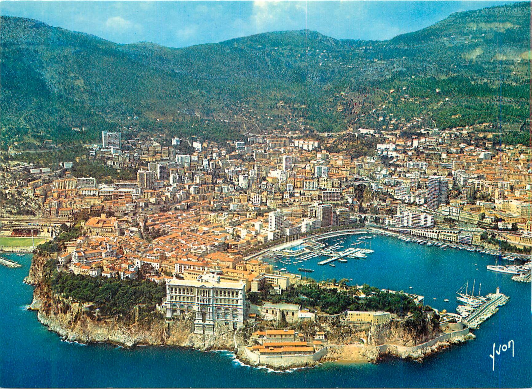 Monaco — General view of the city and the Oceanographic Museum — Éditions d'art Yvon, Paris