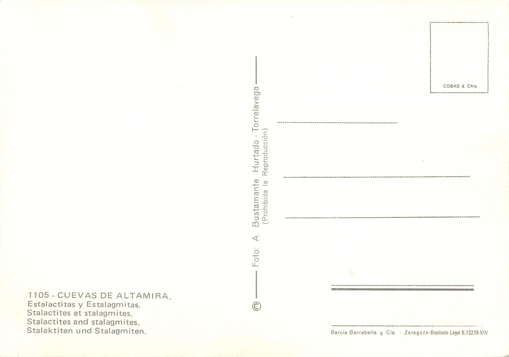 CPM Cuevas de Altamira Stalactites et Stlagmites — Rückseite