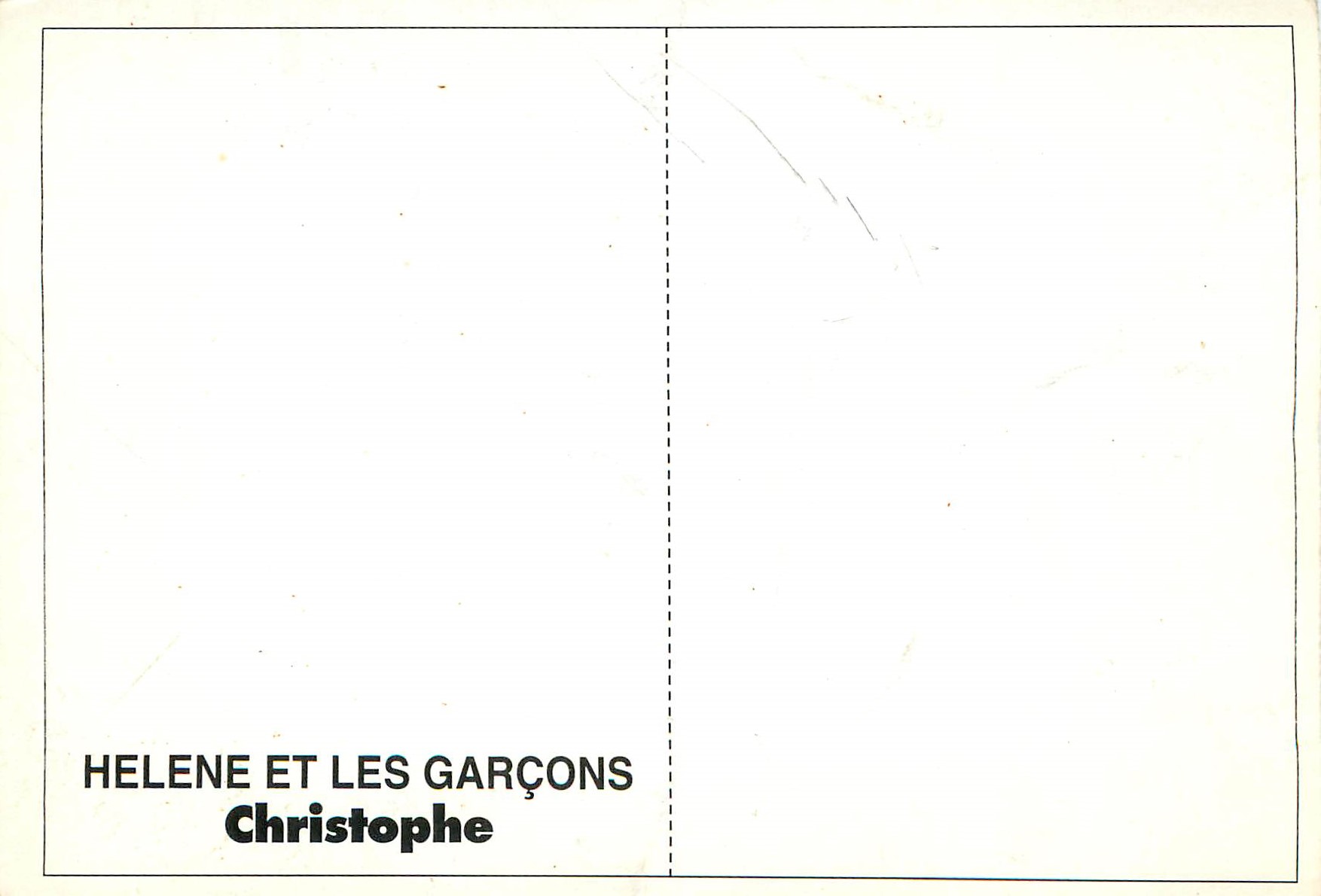 CPM Helene et Les Garcons Christophe — Verso