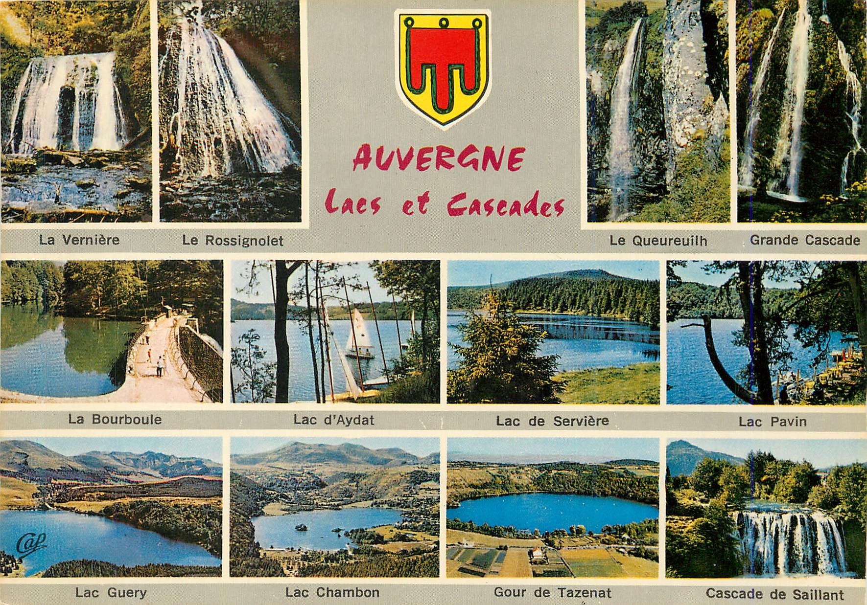 CPM Auvergne Lacs et Cascades La Verniere Le Rossignolet Grande cascade LA Bourboule Gour de Tazenat