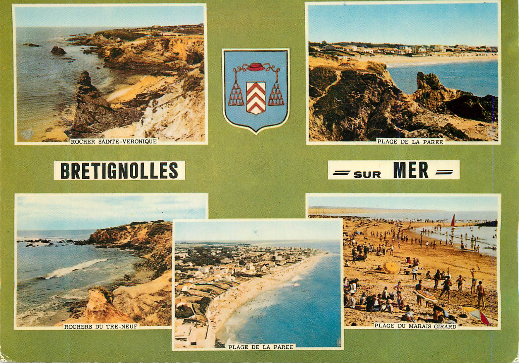 CPM Bretignolles sur Mer (Vendee 85) Rocher Sainte Veronique Plage de la Paree Rochers de Tre Neuf Plage de la Paree Mar