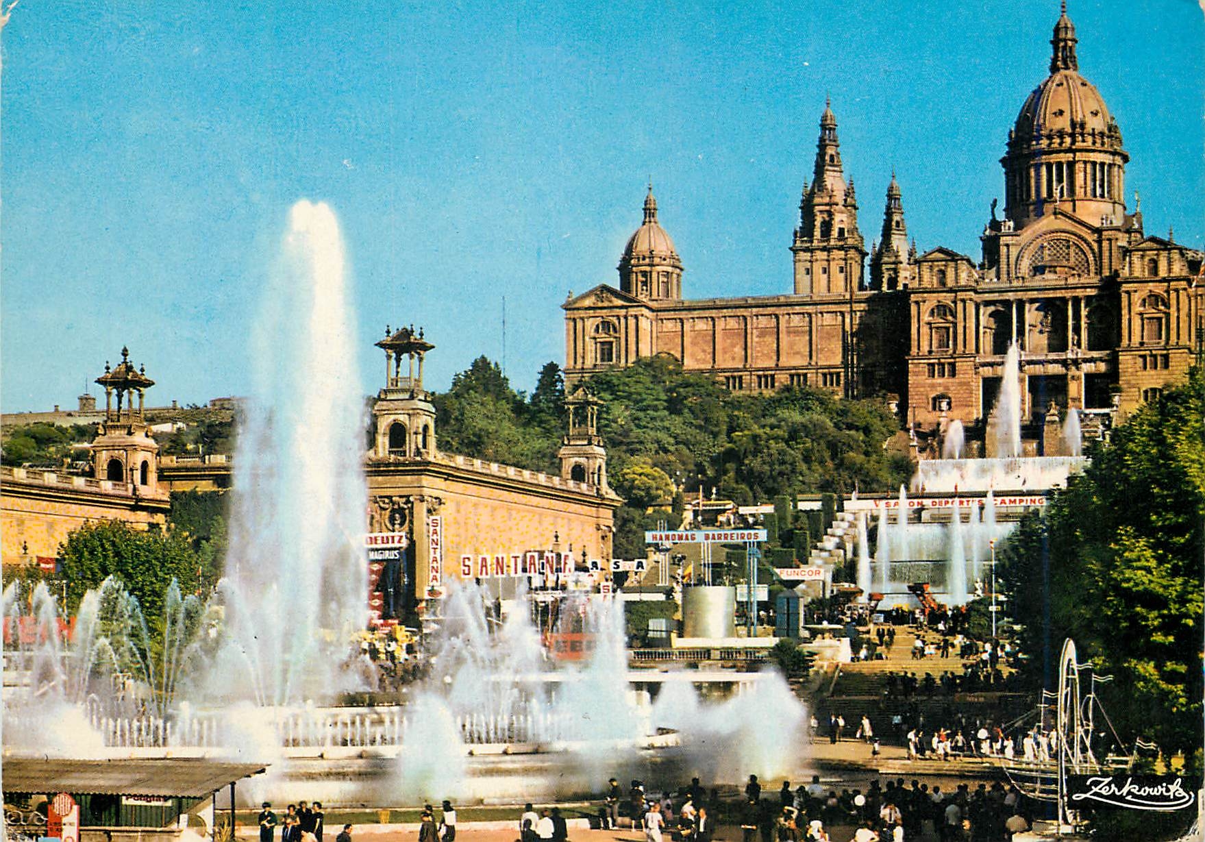 CPM Barcelona Parc de Montjuich Palais National de l'Art et Fontaine Monumentale