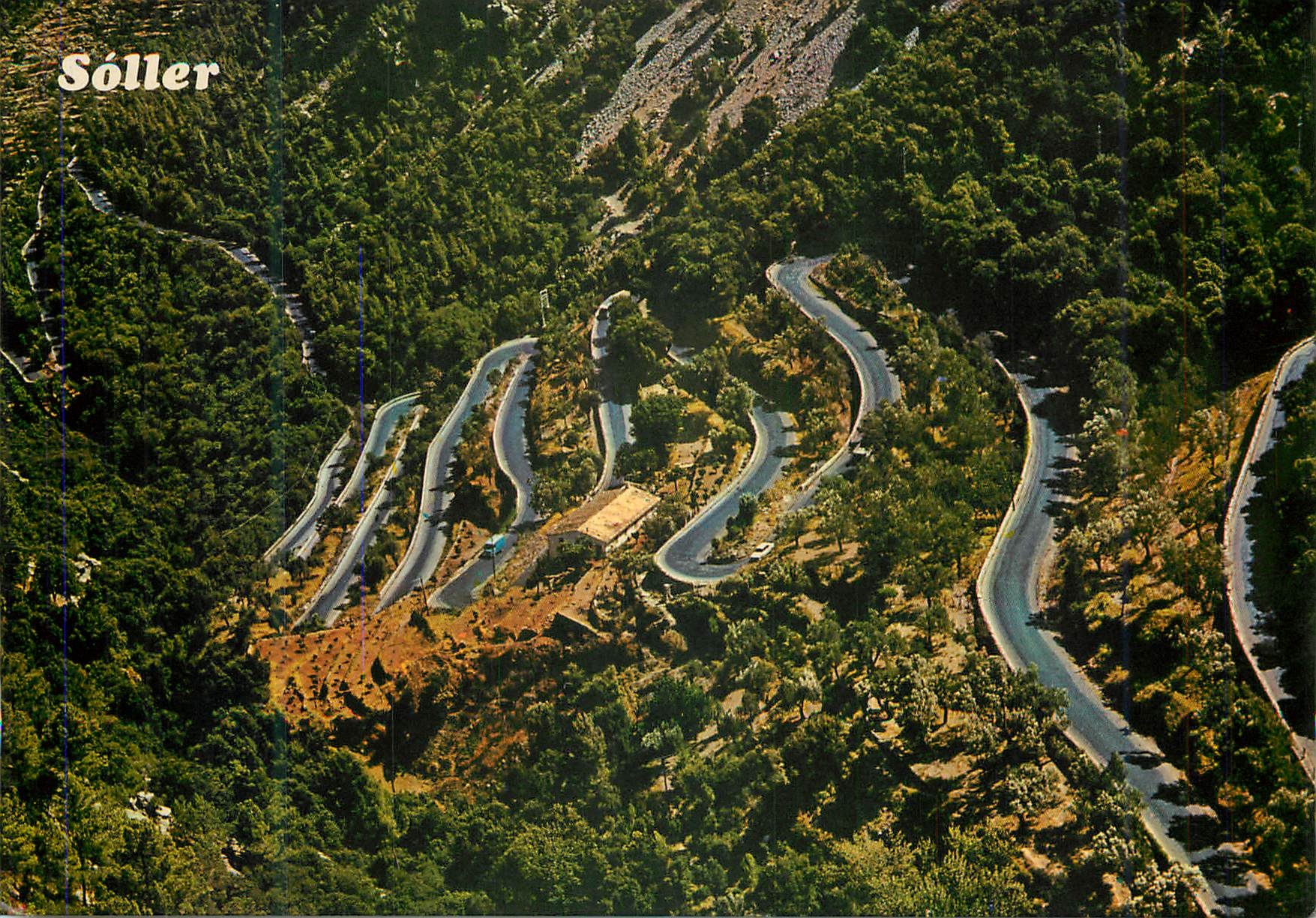CPM Mallorca (Barcelona) Espana Soller Carretera del Coll vista Aerea