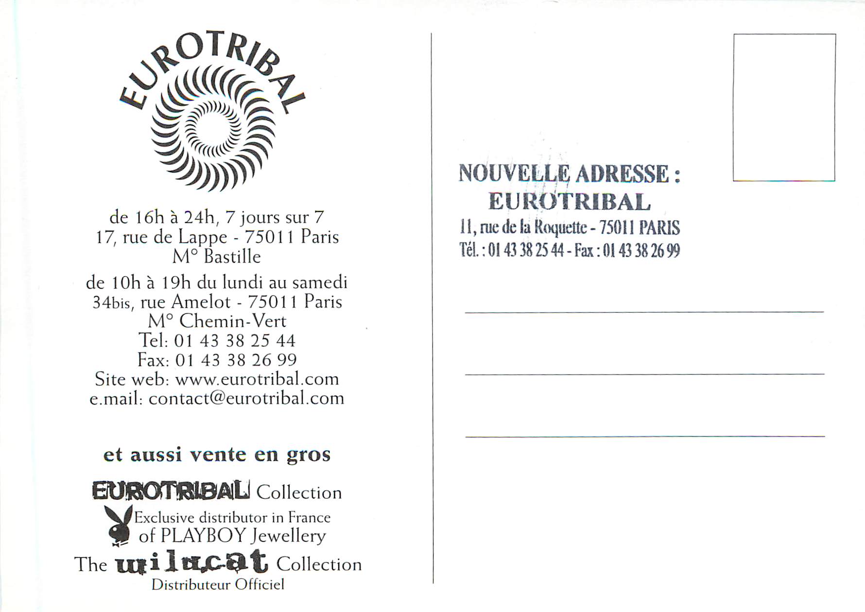CPM Tattoo Piercing Eurotribal Collection Exsclusive distributor in France of Playboy Jewellery — Verso