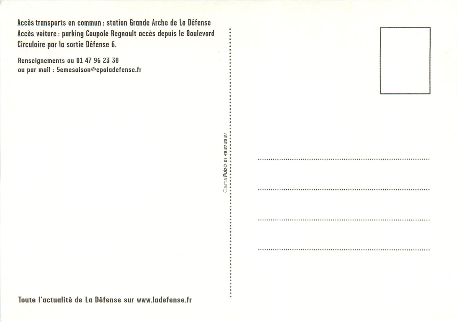 CPM Le Grand Spectacle du Feu de la Lumiere et de la Musique Imagine par Alain Corread 5e Saison Le 25 Septembre 2004 a  — Rückseite