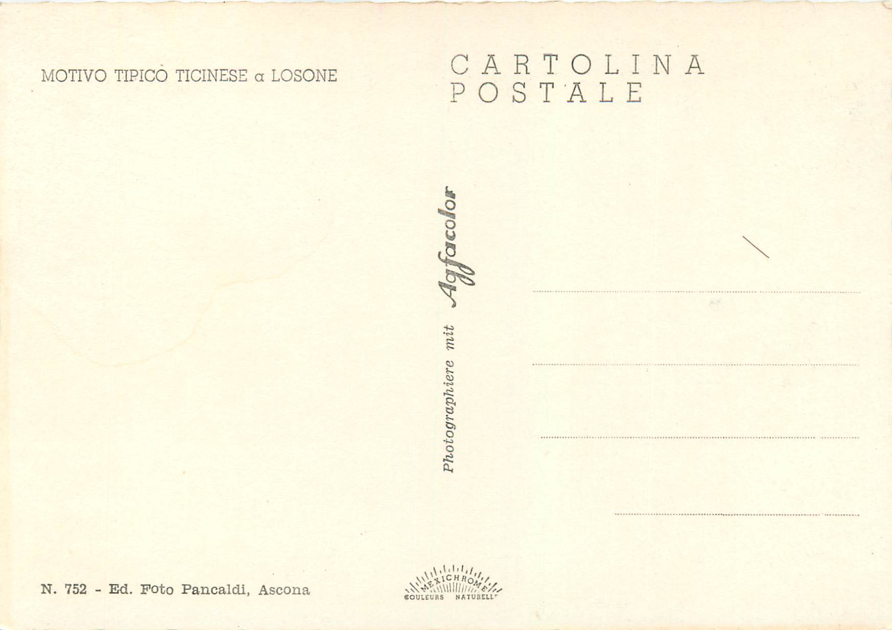 CPM Motivo Tipico Ticinese a Losone — Rückseite