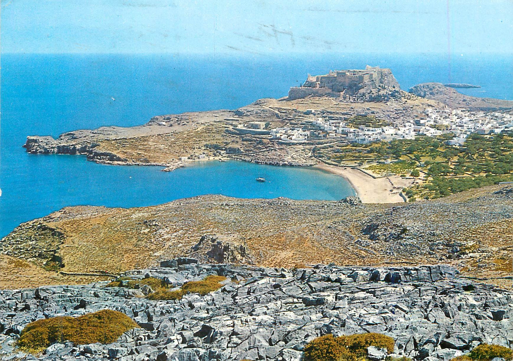 CPM Rhodes Lindos Vue Partielle et L'Acropole