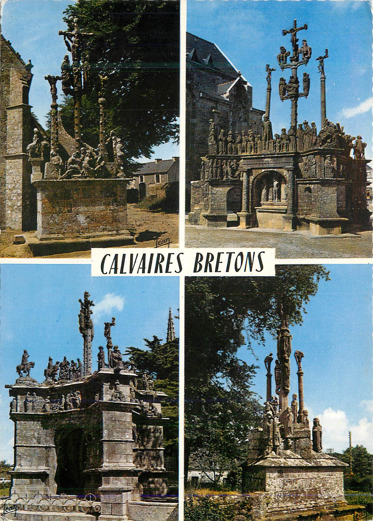 CPM La Bretagne Calvaires de Cleden Poher Plougastel Daoulas Pleyben et Quillinen