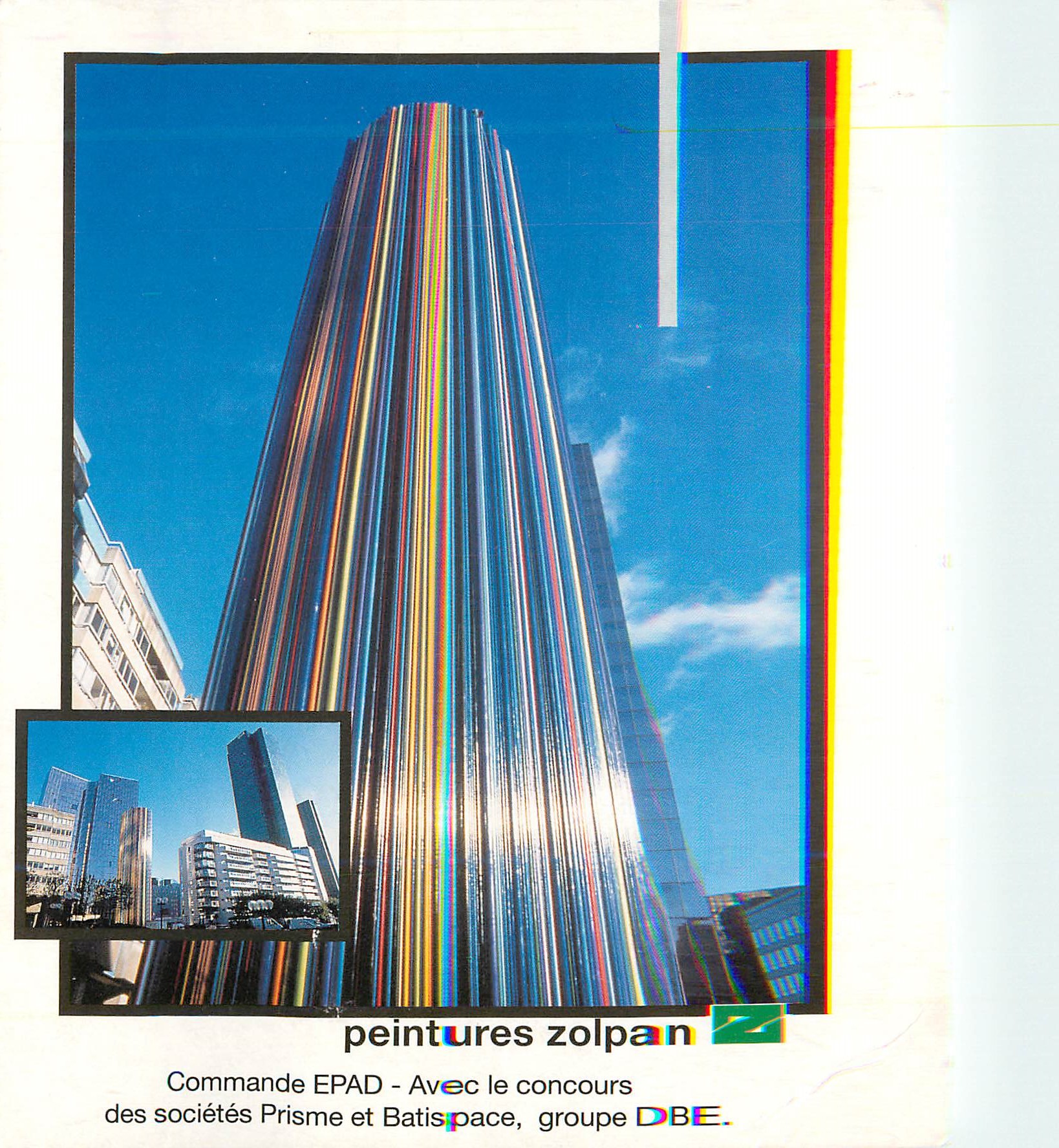 CPM Place de L'Iris Paris la Defense Peintures Zolpan Oeuvre de l'Artiste Raymond Moretti