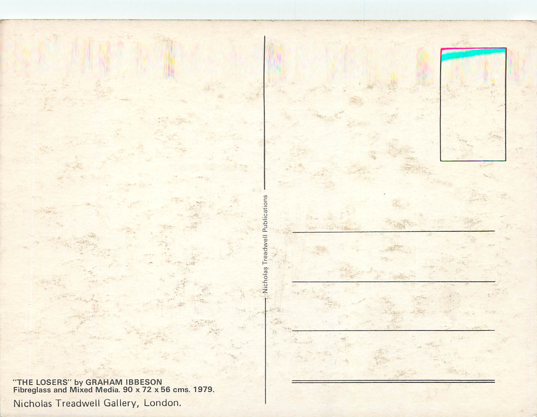 CPM Nicholas Treadwell Gallery London The Losers by Graham Ibbeson — Rückseite