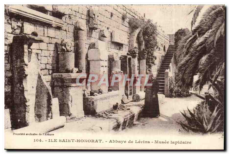 Cannes - Ile Saint Honorat - Abbaye de Lerins Musee lapidaire - CPA 