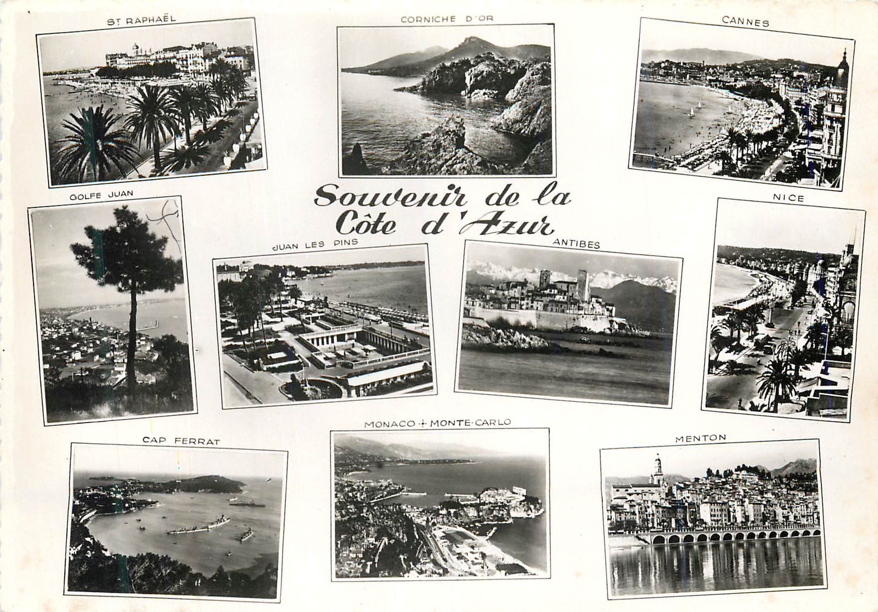 CPA Le cote d azur 901 Golfe Juan Corniche d'Or Cannes Nice Menton Monaco Cap Ferrat