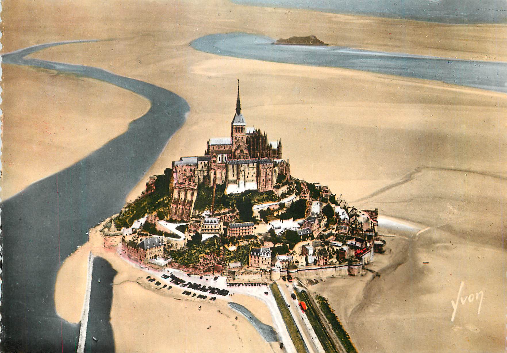 CPM Le mont saint michel (manche) vue aerienne le couesnon et l ilat de tombelaine