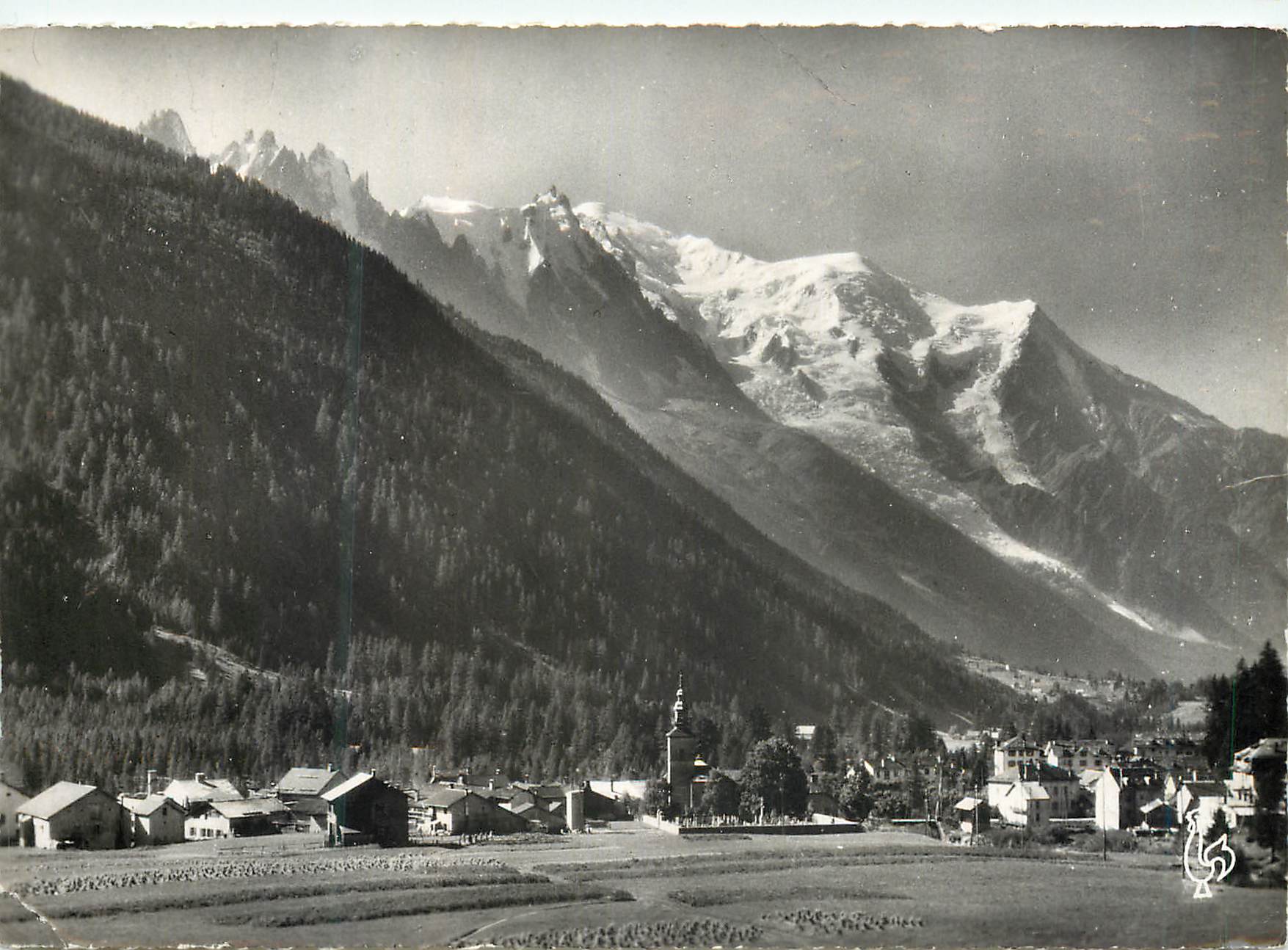 Argentière (Haute-Savoie) — Vue générale, le Mont Blanc (4807 m.) et l'Aiguille du Gouter (4303 m.) — Éditeur: Les Tirages Modernes, Paris
