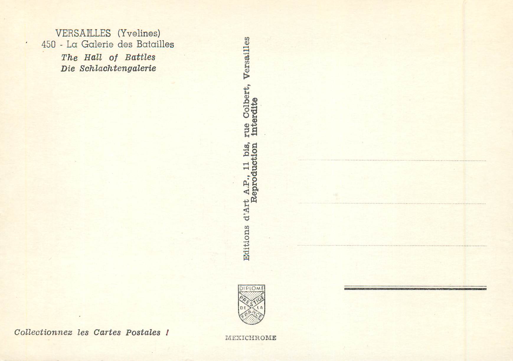 Versailles — Die Schlachtengalerie — Éditions Diplôme — Rückseite