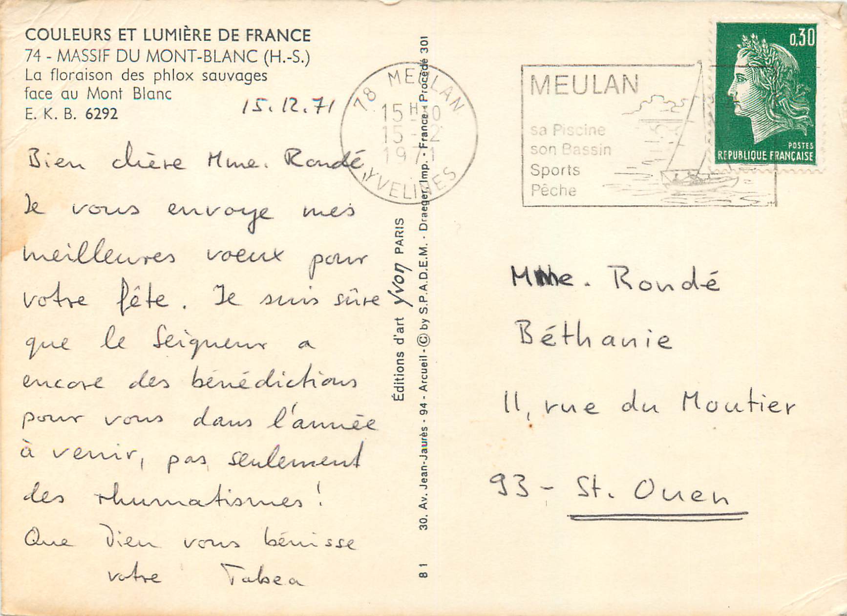 CPM Couleurs et lumiere de france 74 massif du mont blanc (h s) la floraison des phlox sauvages face au mont blanc — Verso