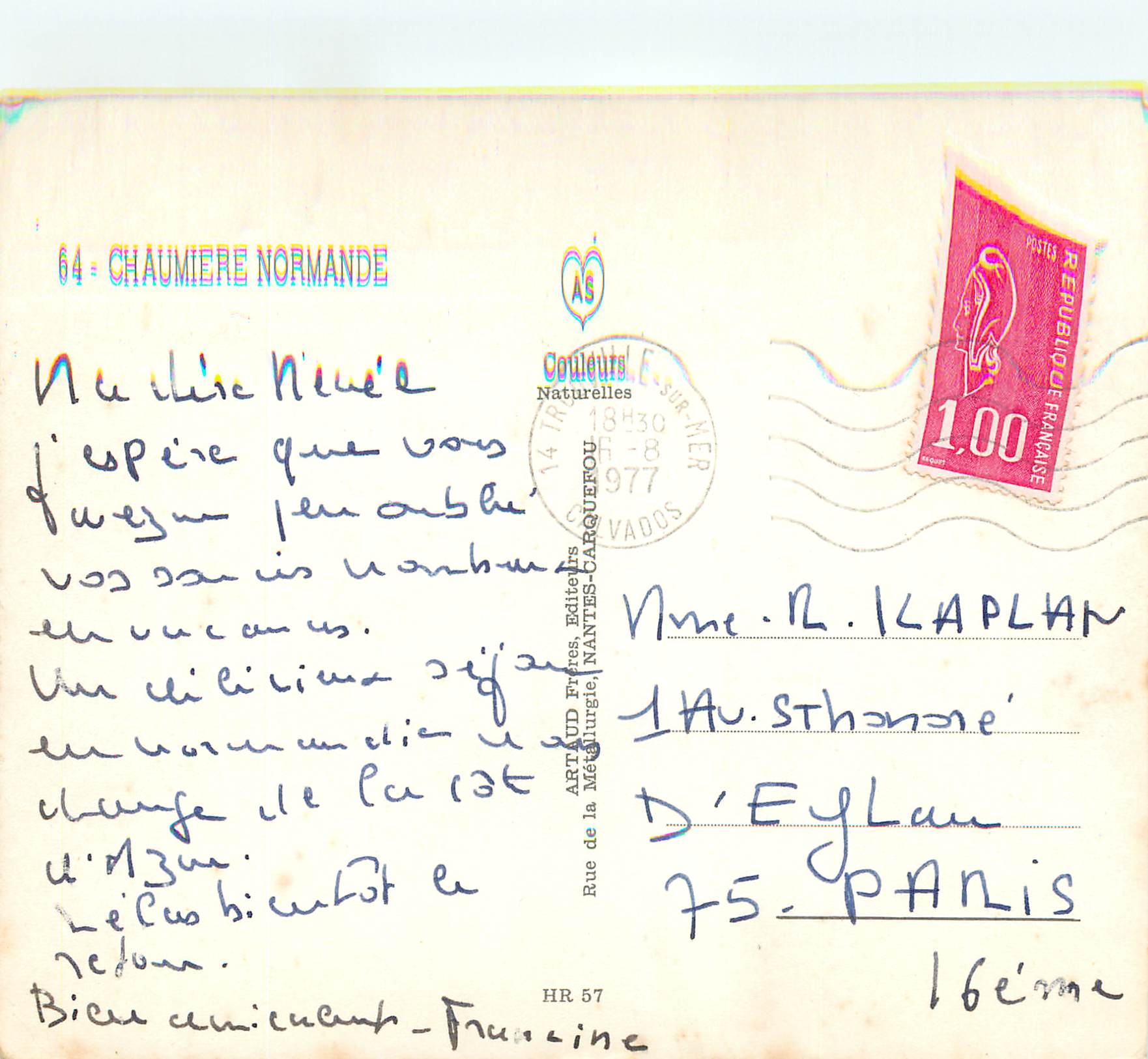 Chaumière normande — éditeur AS, n° 64 — Achterkant