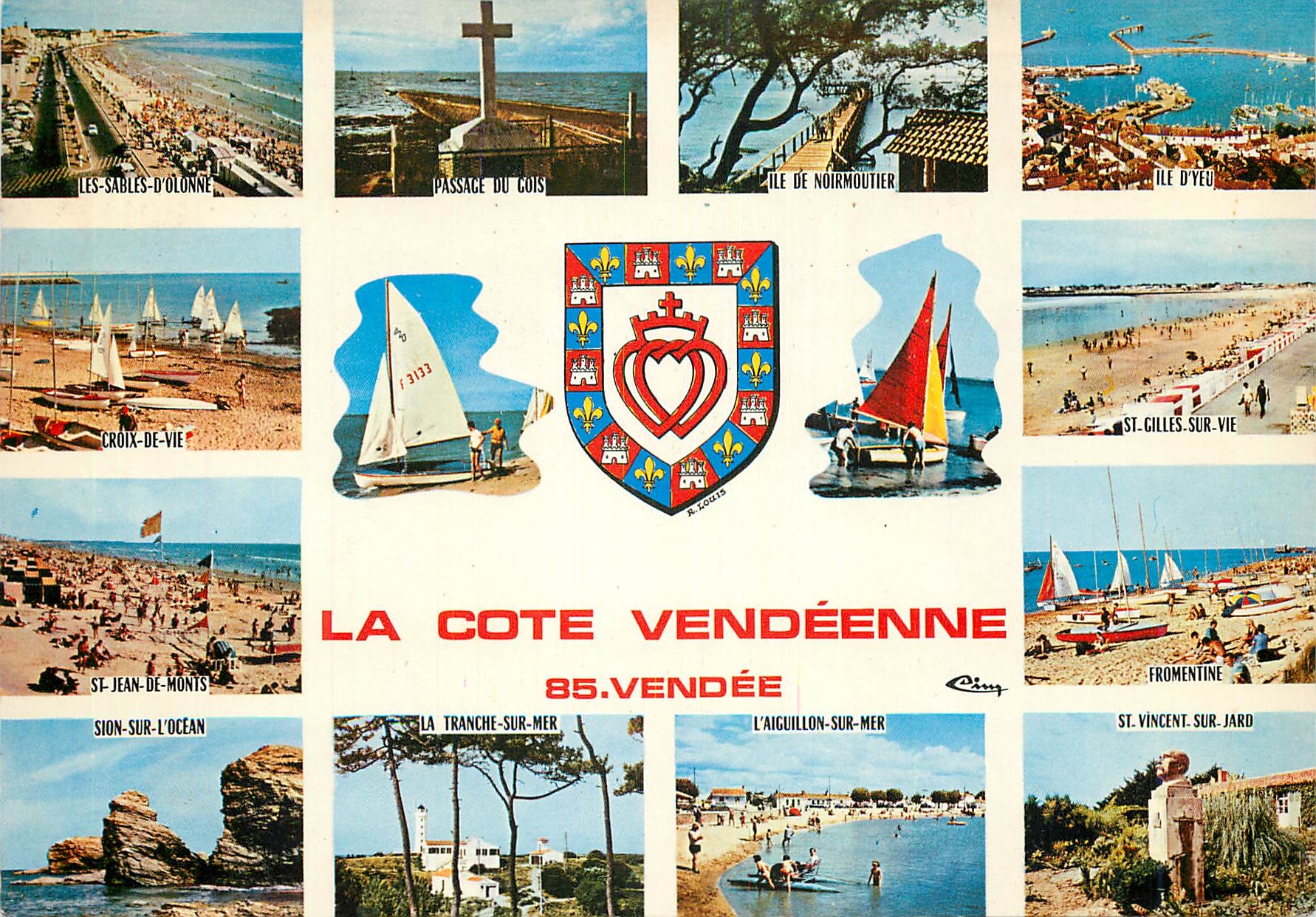 CPM La cote vendeenne (85 vendee) Les Sables d'Olonne St Gilles sur Vie Noirmoutier