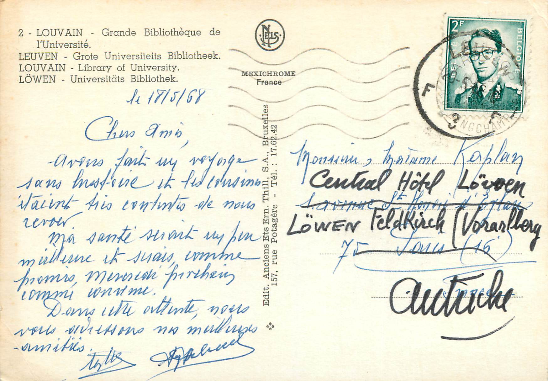 Place du Grand-Place à Louvain — éditeur IRIS — Rückseite