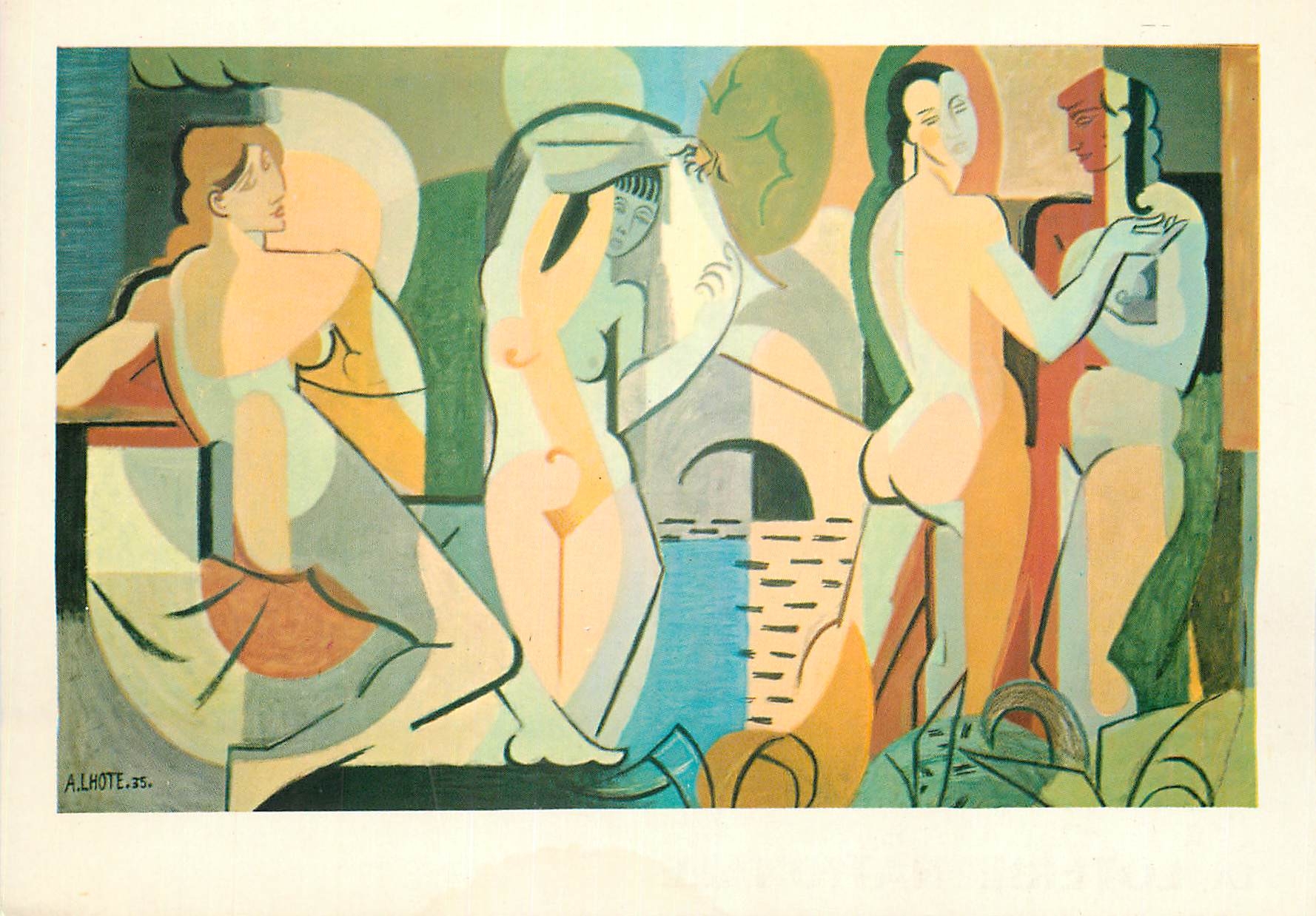 CPM Les chefs d oeuvre du musee de bourdeaux andre l hote(1885 1962) les baigneuses