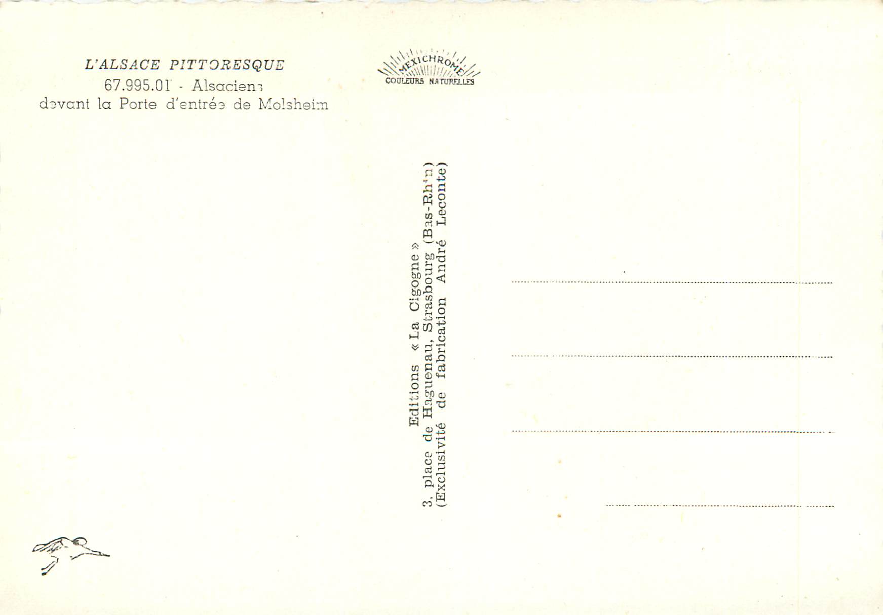 CPM L alsace pittoresque 67 995 01 alsacien devant la porte d entree de molsheim Folklore — Rückseite
