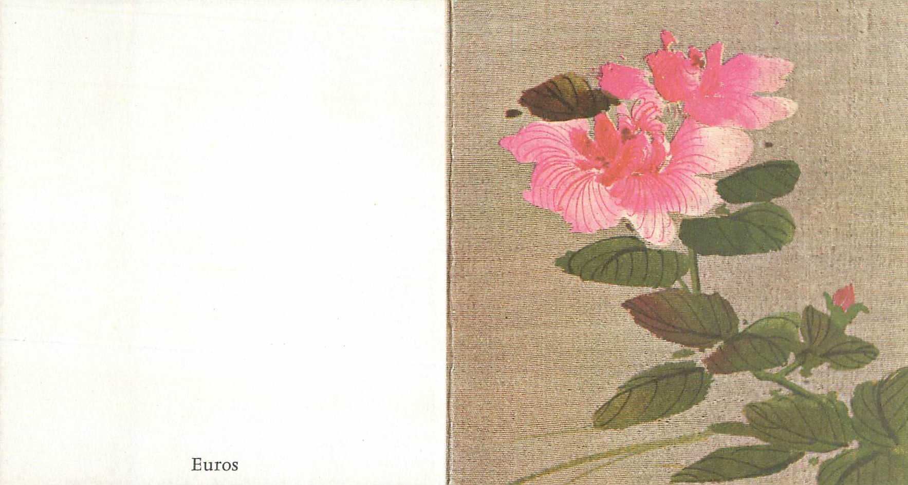 Carte de visite Fleurs Restaurant Chinois Porte du Bonheur Rue du Mont Thabor Paris 1er