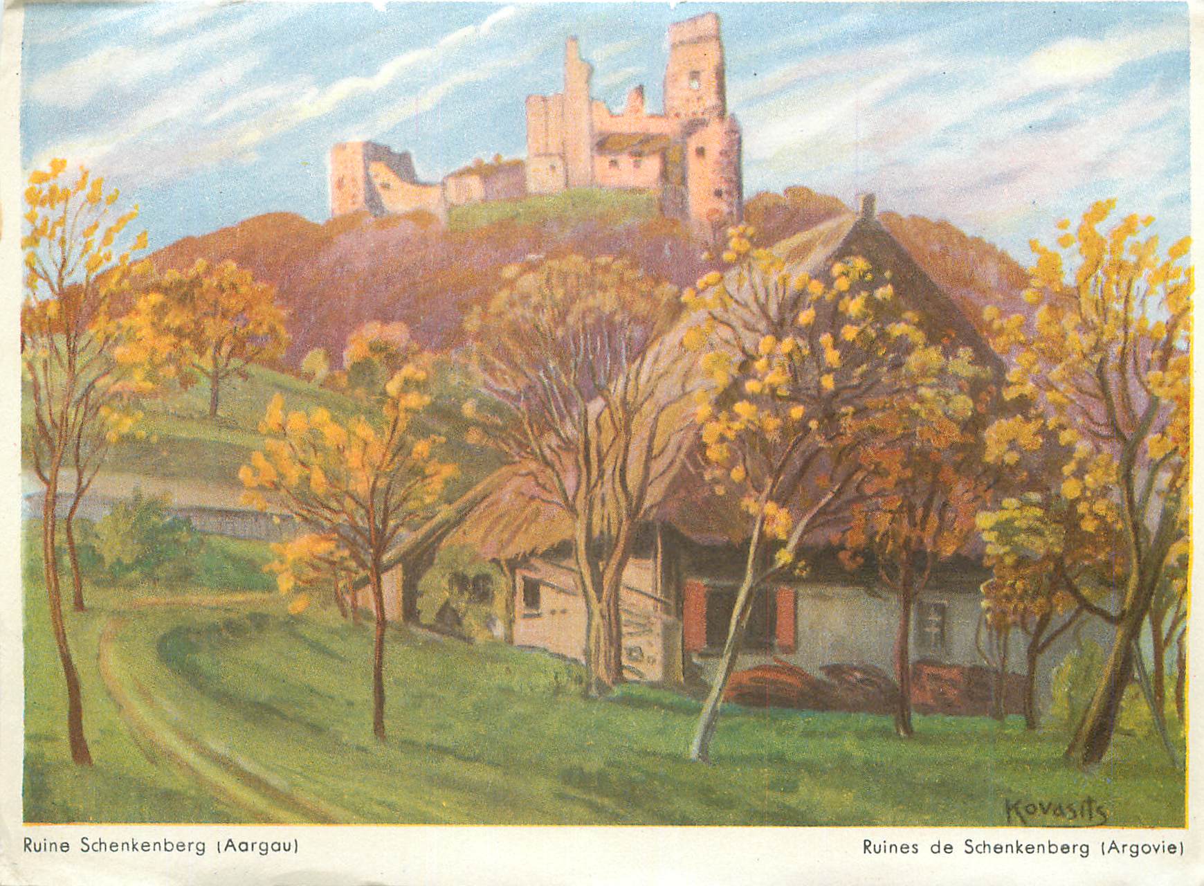 Ruines de Schenkenberg (Argovie) — peinture de Kovasits