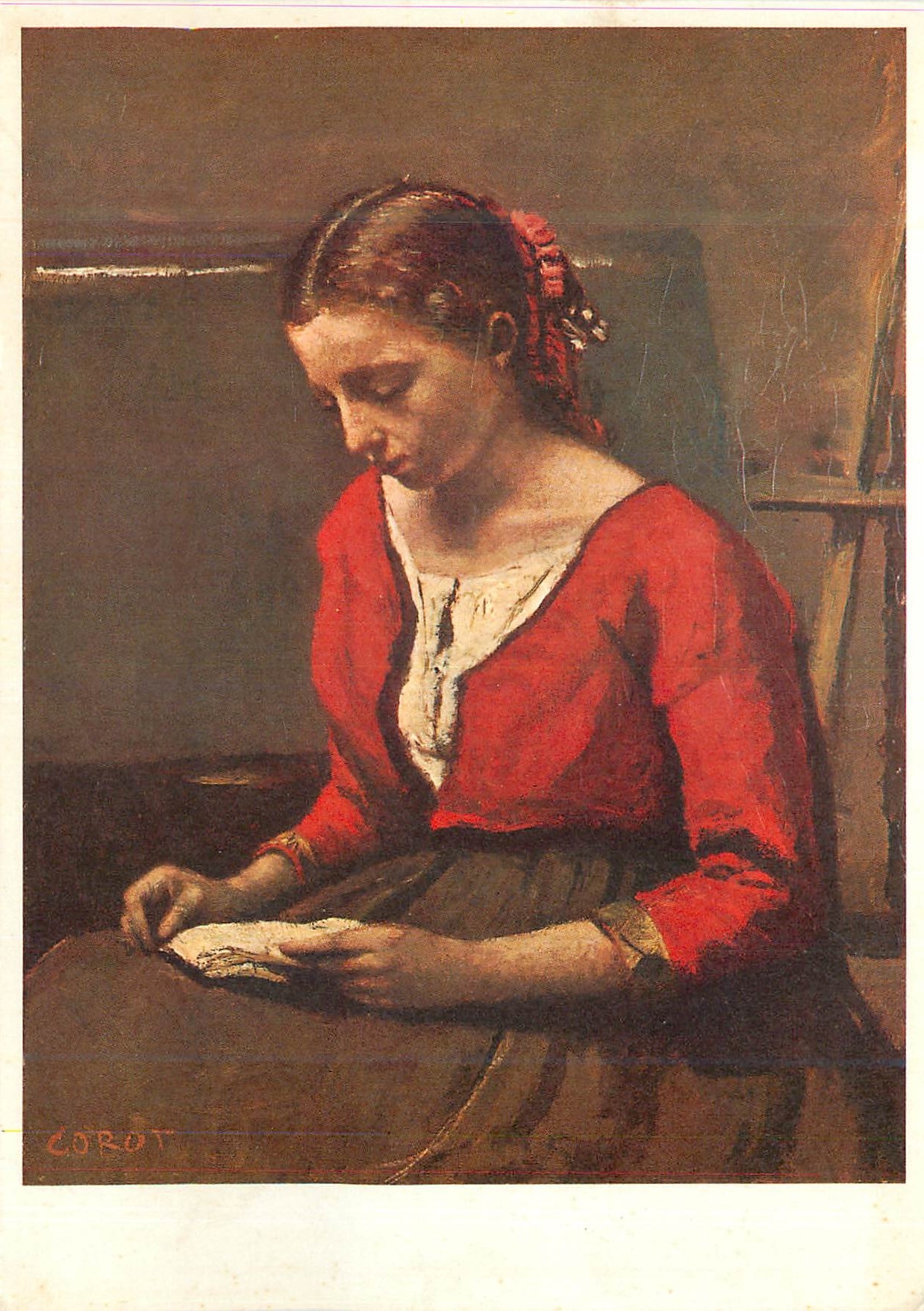CPM Jeune fille lisant raggazza in lettura