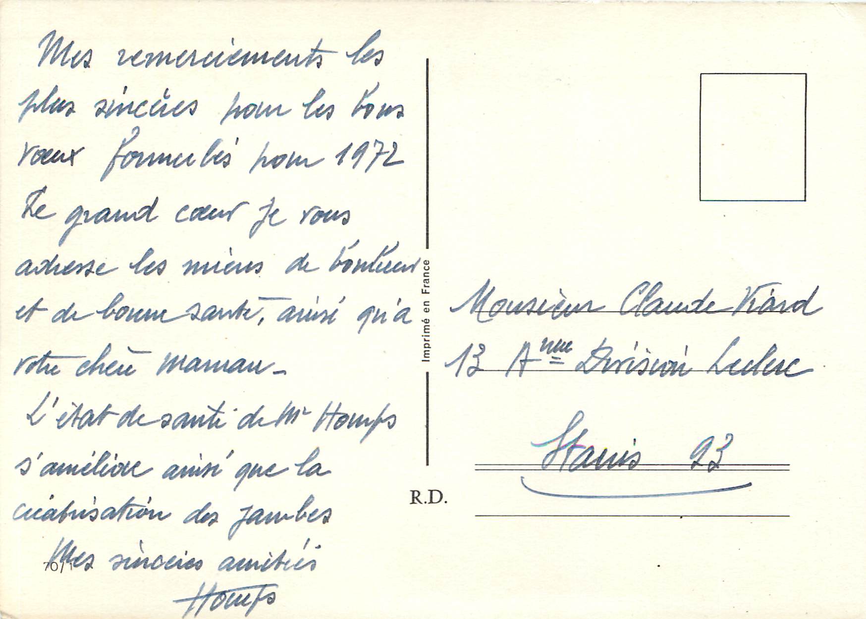 CPM Bonne annee — Rückseite