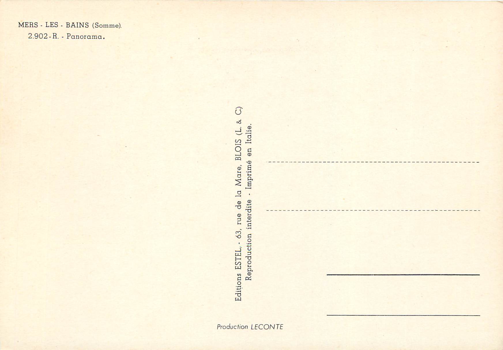Mers-les-Bains (Somme) — panorama — Éditions ESTEL, n° 2.902-R — Back